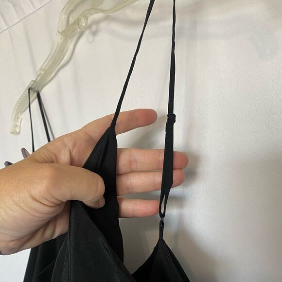 Tibi Black Dress 100% Silk Mini Length Ruffled Woman’s Sz 0 XS Event - Picture 13 of 14